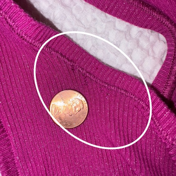 SKIMS Pink Soft Lounge Shimmer Maxi Dress in Fuchsia Foil Magenta  - Size Large - Picture 12 of 16